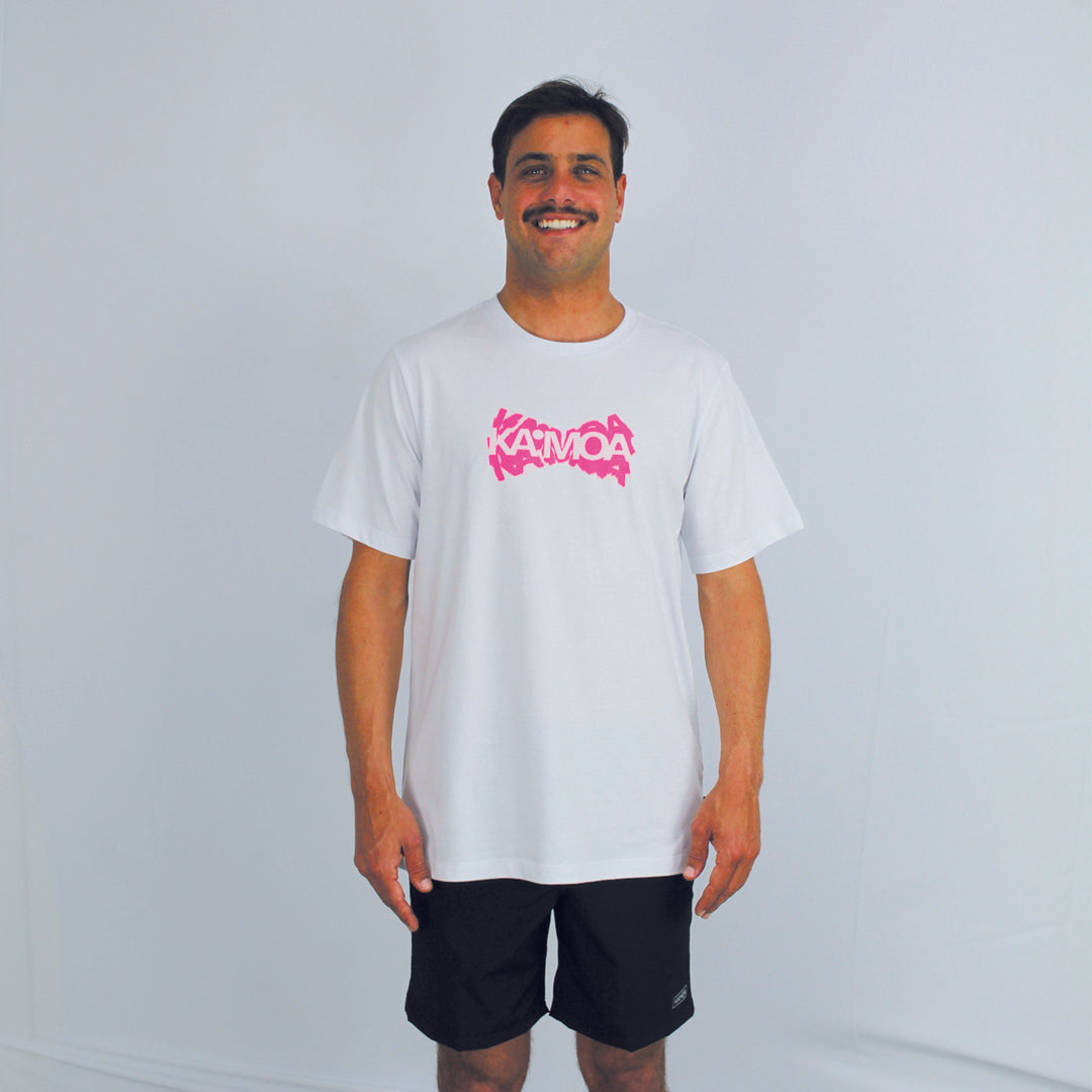 Camiseta Logo Rosa Branca